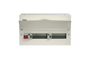 14 Way Dual RCD Consumer Unit 100A Main Switch, 100A 30mA RCD +7, 100A 30mA RCD +7