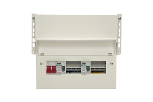 6 Way Dual RCD Meter Cabinet Consumer Unit 100A Main Switch, 80A 30mA RCD +3, 80A 30mA RCD +3