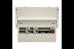 9 Way High Integrity Meter Cabinet Consumer Unit 100A Main Switch, 80A 30mA RCDs, Flexible Configuration