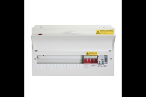 14W Consumer Unit with 100A Dual Supply Isolators, 16A DP Bi-Directional RCBO and PV MID Meter