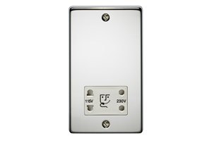 Shaver Socket Dual Voltage Output Polished Stainless Steel Finish
