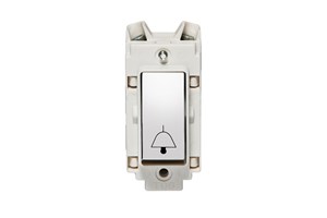 10A Retractive Switch Printed 'Bell Symbol' Highly Polished Chrome Finish Rocker