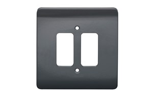 2 Gang Grid Cover Plate Grey for use with Rockergrid