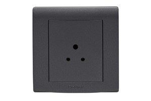 2A 1 Gang 3 Pin Unswitched Socket Black Finish