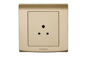 2A 1 Gang 3 Pin Unswitched Socket Gold Finish