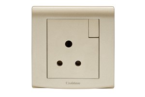 5A 1 Gang 3 Pin Switched Socket Gold Finish