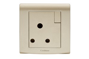 15A 1 Gang Switched Socket Gold Finish