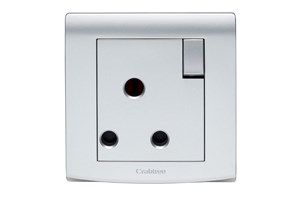 15A 1 Gang Switched Socket Silver Finish
