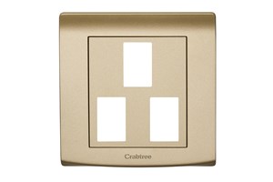 3 Gang Grid Cover Plate Gold Finish