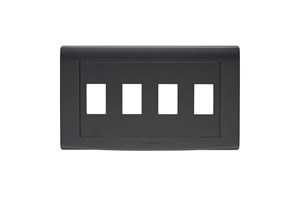 4 Gang In-Line Grid Cover Plate Black Finish