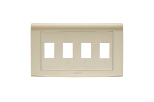 4 Gang In-Line Grid Cover Plate Gold Finish