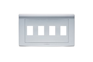 4 Gang In-Line Grid Cover Plate Silver Finish