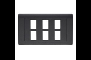 6 Gang Grid Cover Plate Black Finish