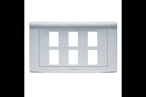 6 Gang Grid Cover Plate Silver Finish