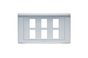 6 Gang Grid Cover Plate Silver Finish