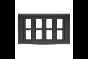 8 Gang Grid Cover Plate Black Finish