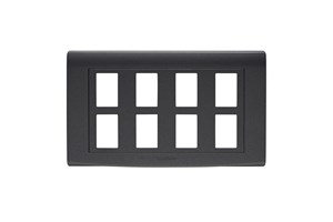 8 Gang Grid Cover Plate Black Finish