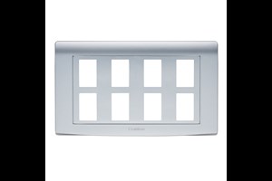 8 Gang Grid Cover Plate Silver Finish