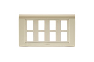 8 Gang Grid Cover Plate Gold Finish