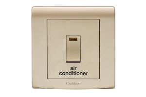 32A Double Pole Control Switch With Neon Printed 'Air Conditioner' Gold Finish