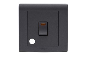 20A Double Pole Switch & Neon with Flex Outlet Black Finish