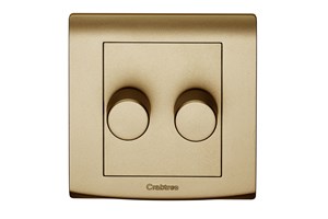 2 Gang 2 Way Dimmer 250W Gold Finish