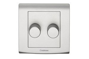 2 Gang 2 Way Dimmer 250W Silver Finish