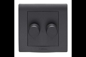 5-100W 2 Gang 2 Way LED Dimmer Switch Black Finish
