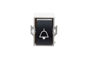 10A 1 Way Retractive Grid Switch Printed 'Bell Symbol' Black Finish