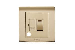13A Double Pole Switched Fused Connection Unit with Flex Outlet & Neon Gold Finish