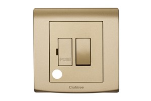 13A Double Pole Switched Fused Connection Unit with Flex Outlet Gold Finish