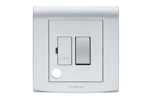 13A Double Pole Switched Fused Connection Unit with Flex Outlet Silver Finish