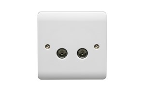 1 Gang 2 Way Female Direct Connection Coaxial Socket