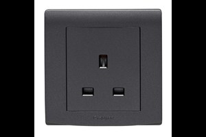13A 1 Gang Unswitched Socket Black Finish