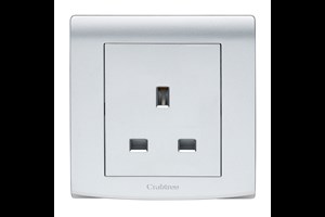 13A 1 Gang Unswitched Socket Silver Finish