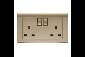 13A 2 Gang Double Pole Switched Socket Gold Finish