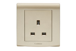13A 1 Gang Unswitched Socket Gold Finish