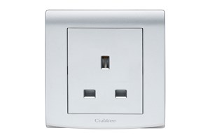 13A 1 Gang Unswitched Socket Silver Finish