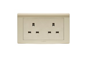 13A 2 Gang Unswitched Socket Gold Finish
