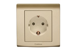 16A 1 Gang Unswitched Schuko Socket Gold Finish