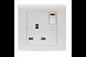 13A 1 Gang DP Switched Socket with Neon