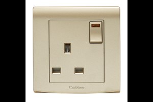 13A 1 Gang DP Switched Socket with Neon Gold Finish