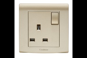 13A 1 Gang DP Switched Socket Gold Finish