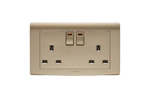 13A 2 Gang DP Switched Socket with Neon Gold Finish