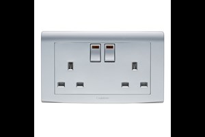 13A 2 Gang DP Switched Socket with Neon Silver Finish