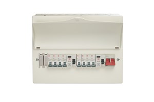 10 Way High Integrity Consumer Unit 100A Main Switch, 80A 30mA RCDs, Flexible Configuration with 8 MCBs