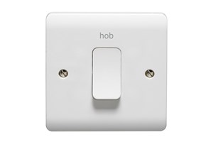 50A 1 Gang Double Pole Switch With LED Printed 'Hob'