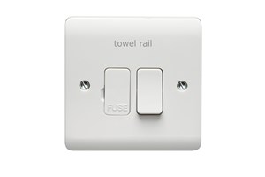 13A Double Pole Switched Fused Connection Unit With LED Printed 'Towel Rail'