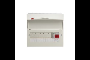 10 Way Consumer Unit Main Switch 100A, Fixed Configuration, with SPD