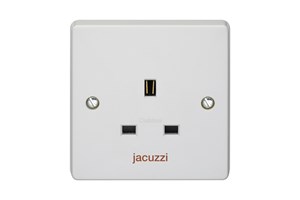 13A 1 Gang Unswitched Socket, Printed 'Jacuzzi'